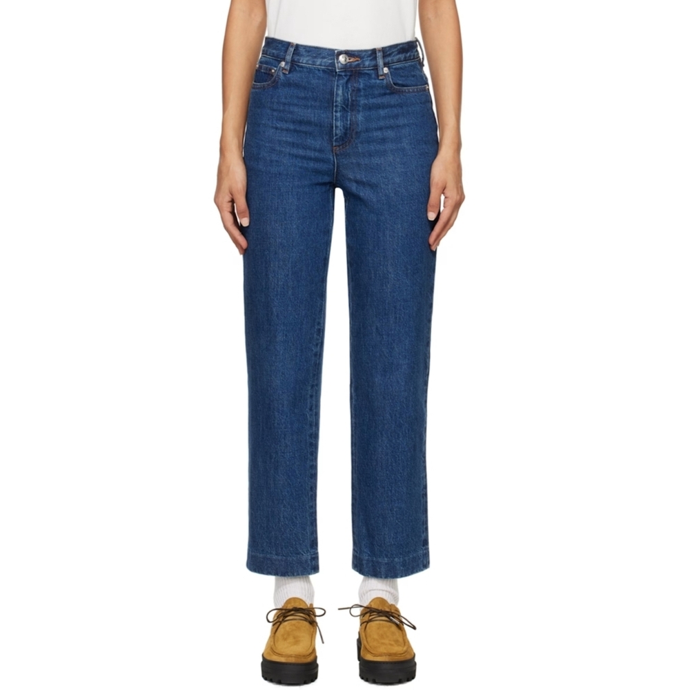 A.P.C. Sailor Ankle Length Wide Leg Jeans Size 28* Color Stonewashed Indigo